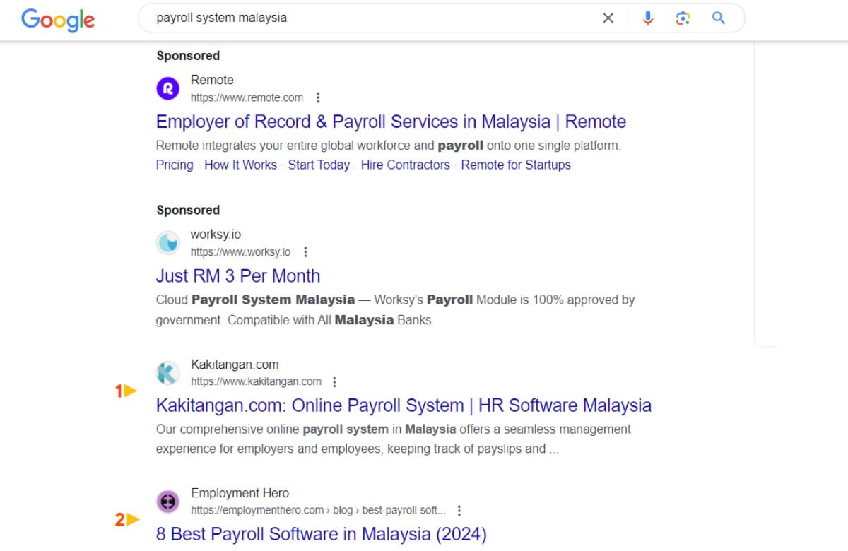 Organic VS Paid Search Result