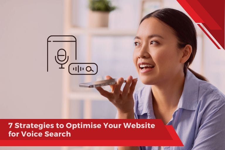 Woman using search voice